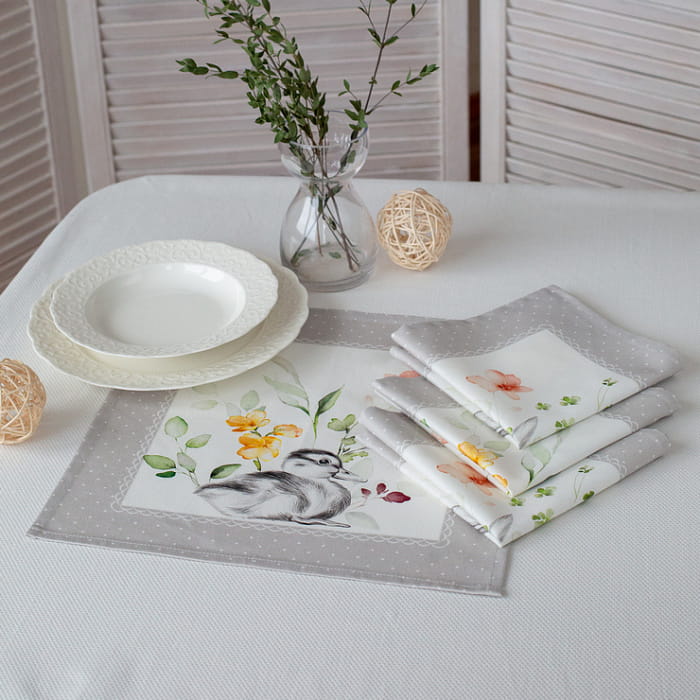 Набор Set-4 салфеток "Соната" серый