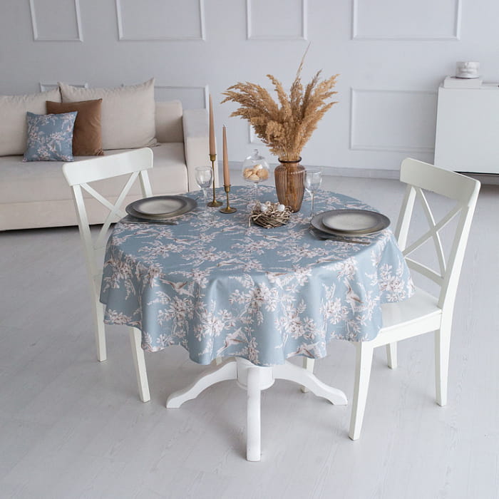 Скатерть круглая D-150 см "Баллада блакитная"