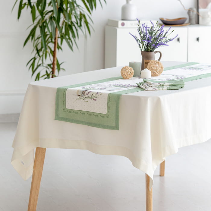 Дорожка 40х145 см "Лавандовое лето" зеленая