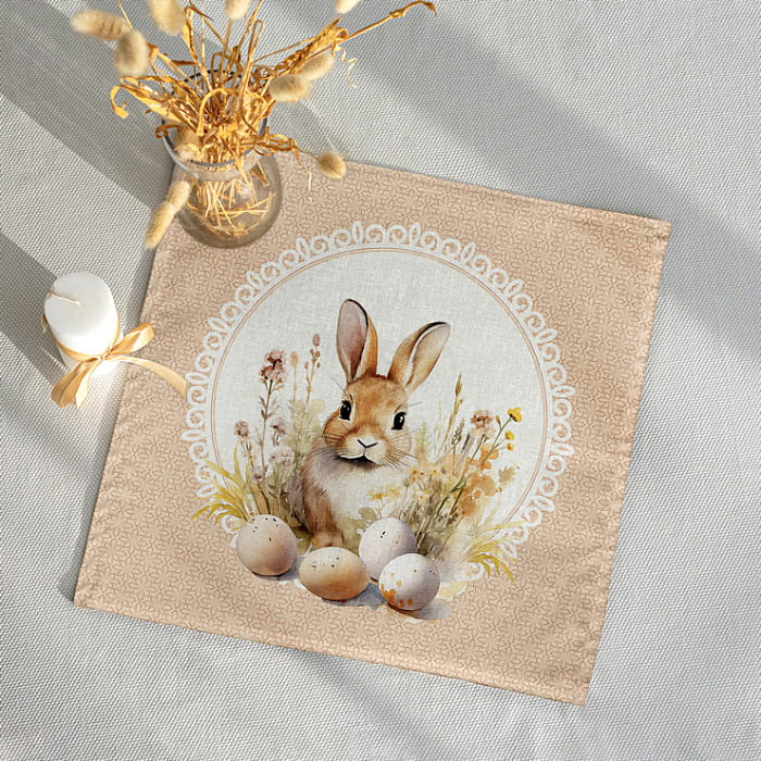 Салфетка "Стеша зайка в персиковой рамке", 1 шт