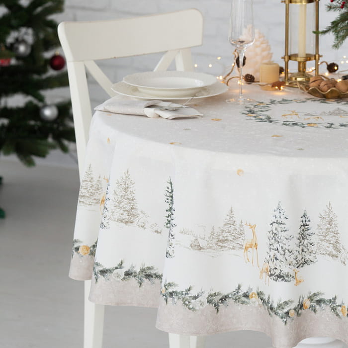 Скатерть круглая D-170 см "Чарующий лес"