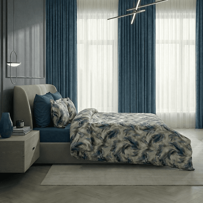 Евро комплект постельного белья "Мистраль" с простыней на резинке