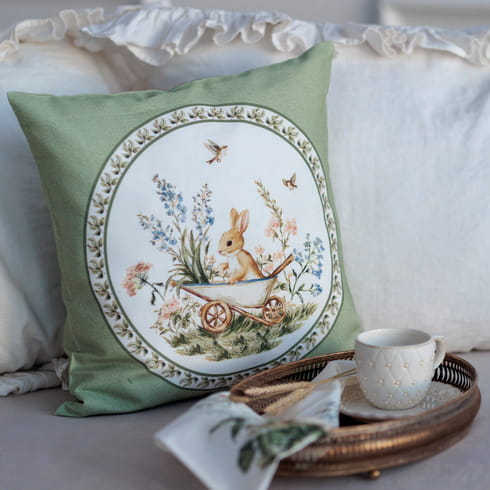 Наволочка декоративная "Аркадия" зеленая