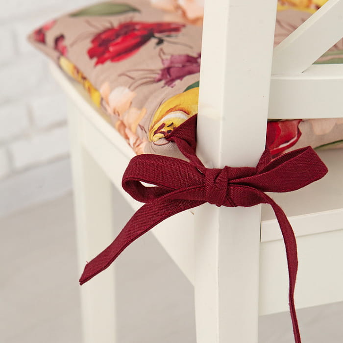 Подушка на стул "Вернисаж" крупные цветы