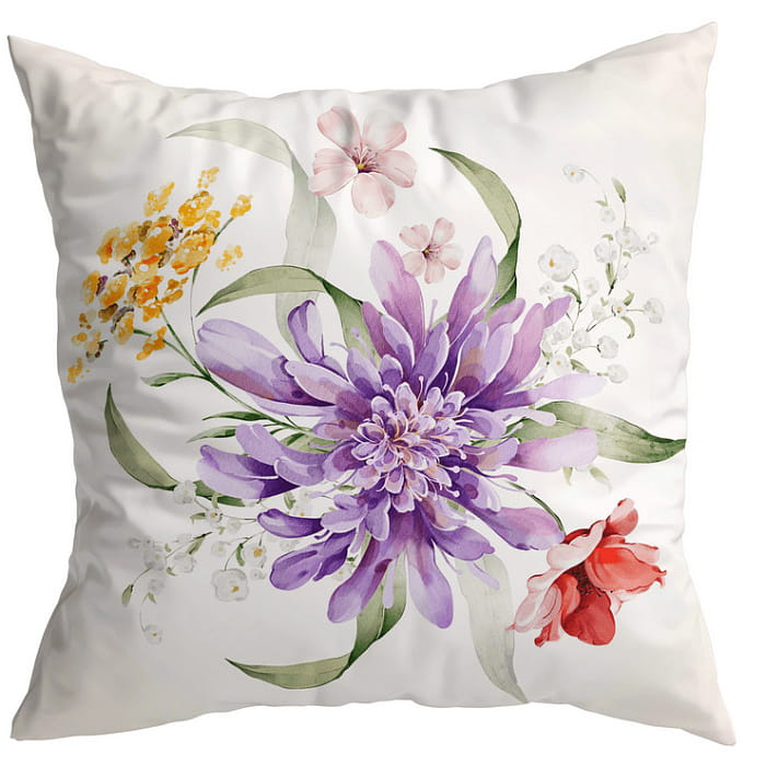 Декоративная наволочка "Жаклин" фиолетовый цветок