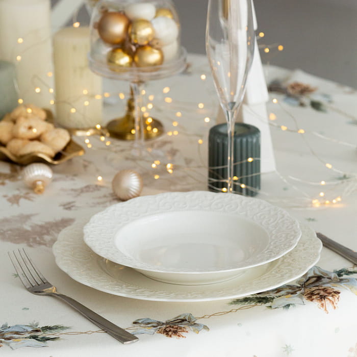 Скатерть круглая D-150 см "Снежный ангел"