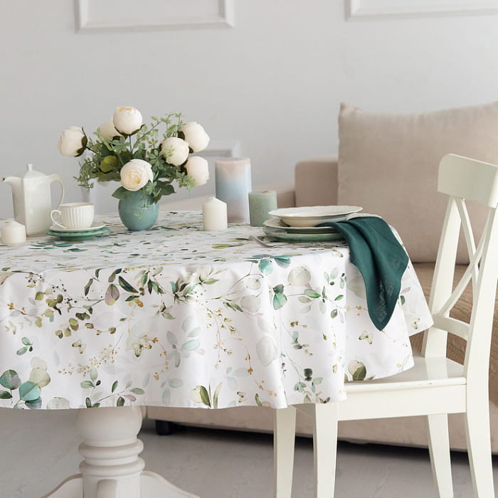 Скатерть круглая D-150 см "Эвелина" паттерн