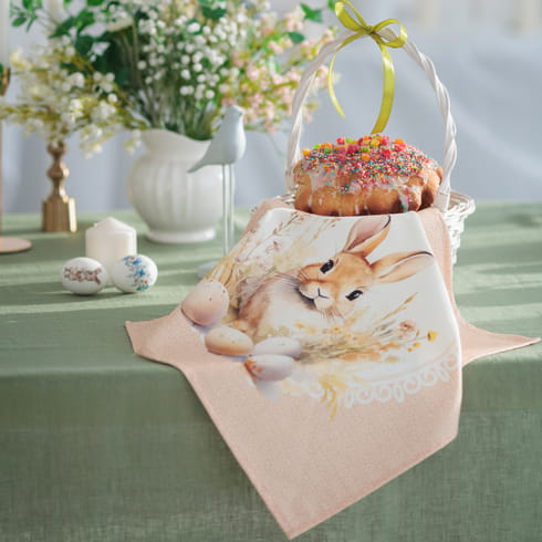 Салфетка "Стеша зайка в персиковой рамке", 1 шт