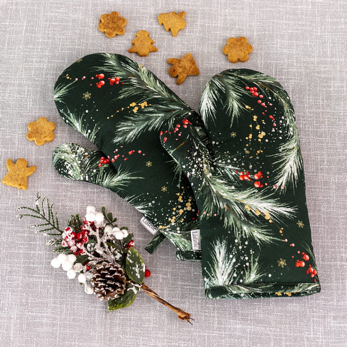 Набор прихваток-рукавиц "Ветви Рождества"