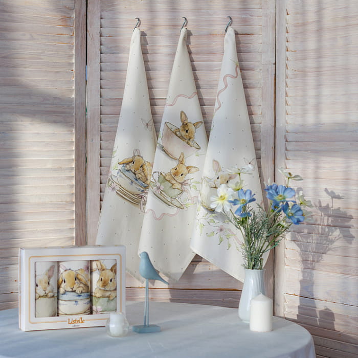 Набор Set-3 полотенец "Заварные зайки"