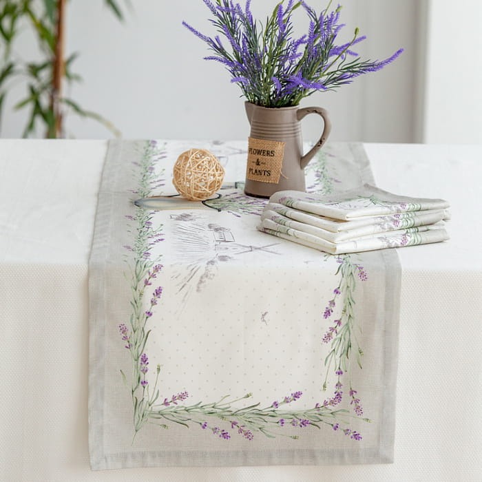 Дорожка 40х145 см "Лавандовое лето" серая