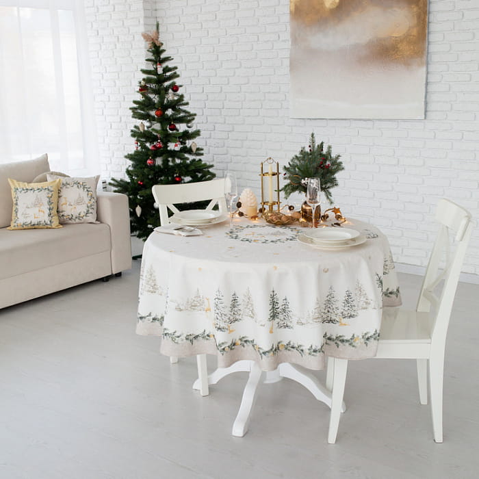 Скатерть круглая D-150 см "Чарующий лес"