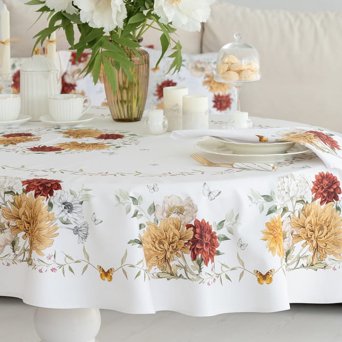 Скатерть овальная 150х248 см "Цветочная симфония"