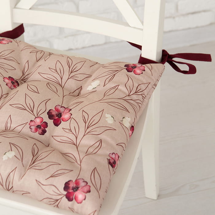 Подушка на стул "Вернисаж" мелкие цветы