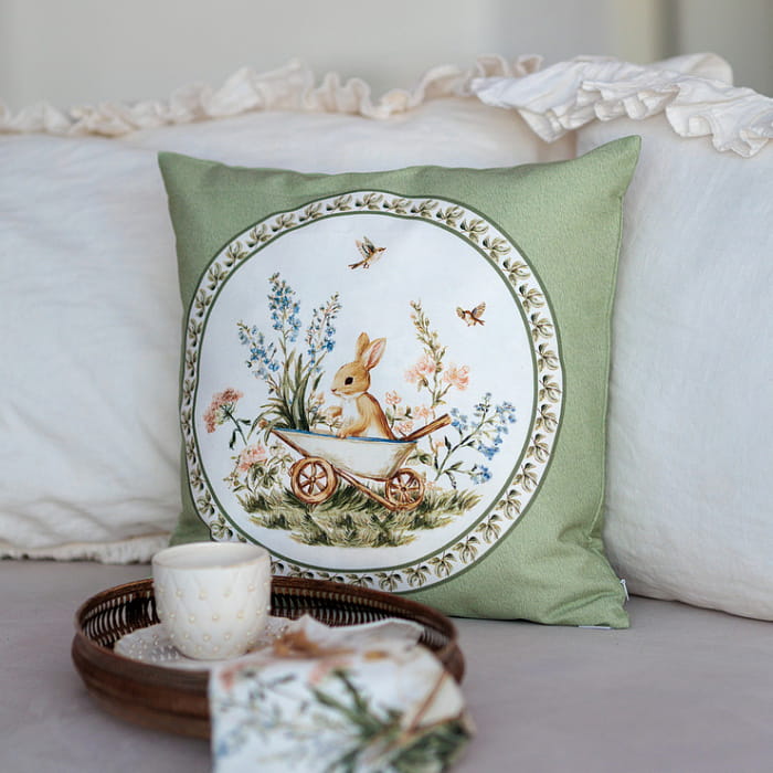 Наволочка декоративная "Аркадия" зеленая