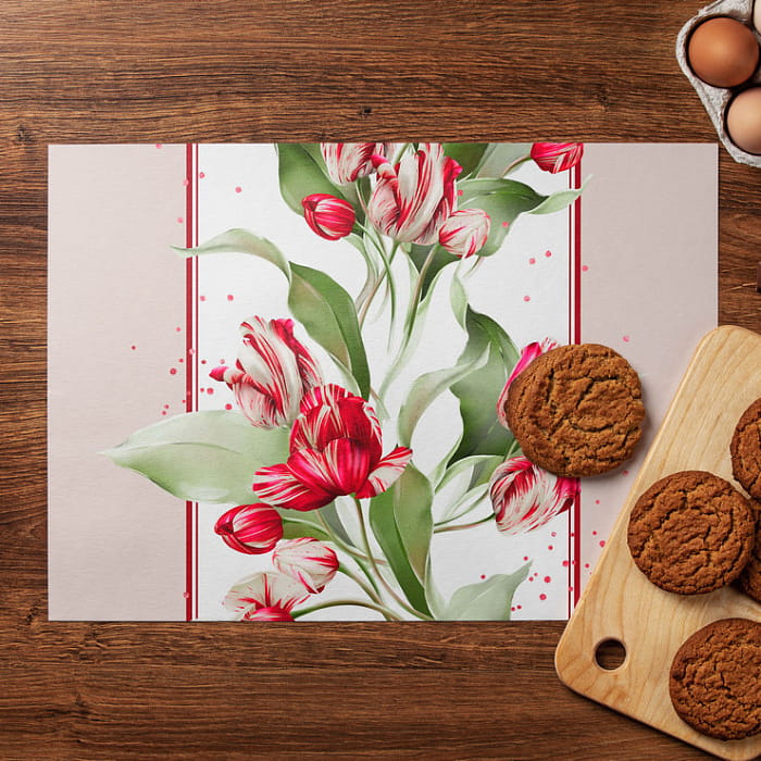 Набор  плейсматов "Алые тюльпаны"