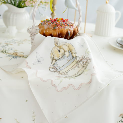 Салфетка "Заварные зайки рамка на сером", 1 шт