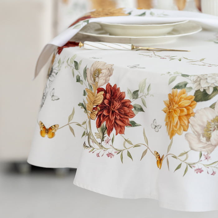 Скатерть круглая D-170 см "Цветочная симфония"
