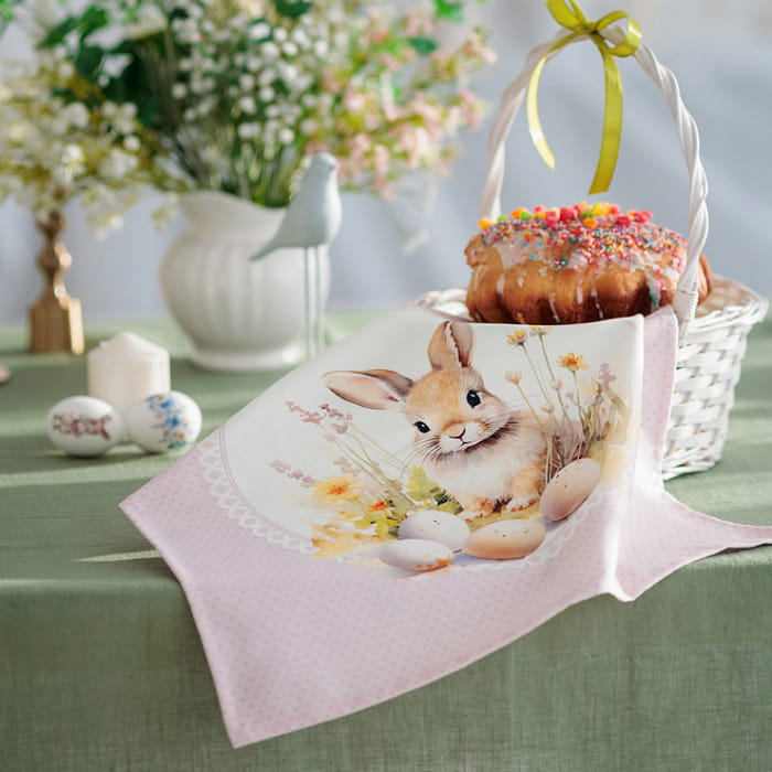 Салфетка "Стеша зайка в сиреневой рамке", 1 шт