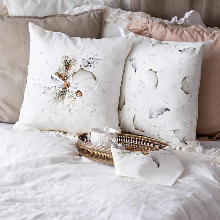 Декоративная наволочка "Стоун ветка на белом"