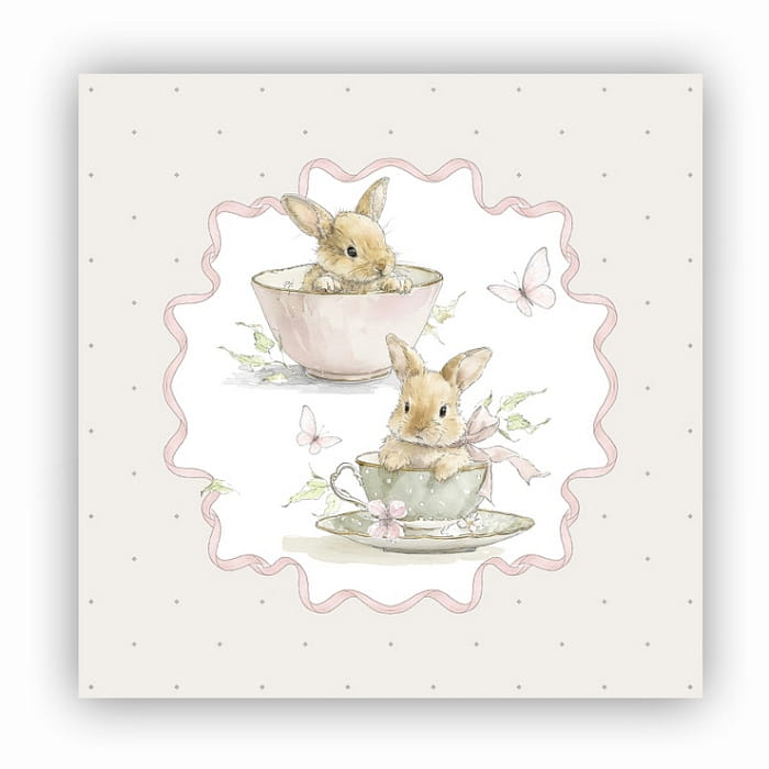 Салфетка "Заварные зайки чайная пара", 1 шт