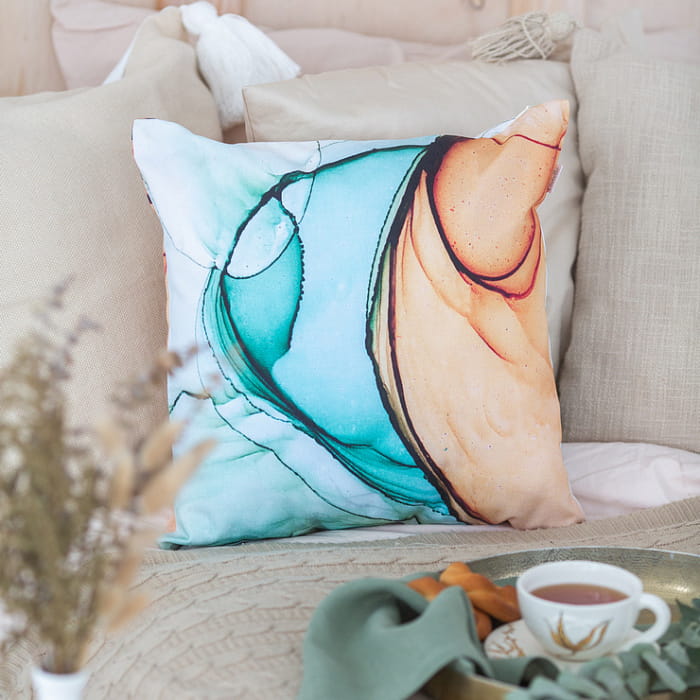 Декоративная наволочка "Инки" рыжая