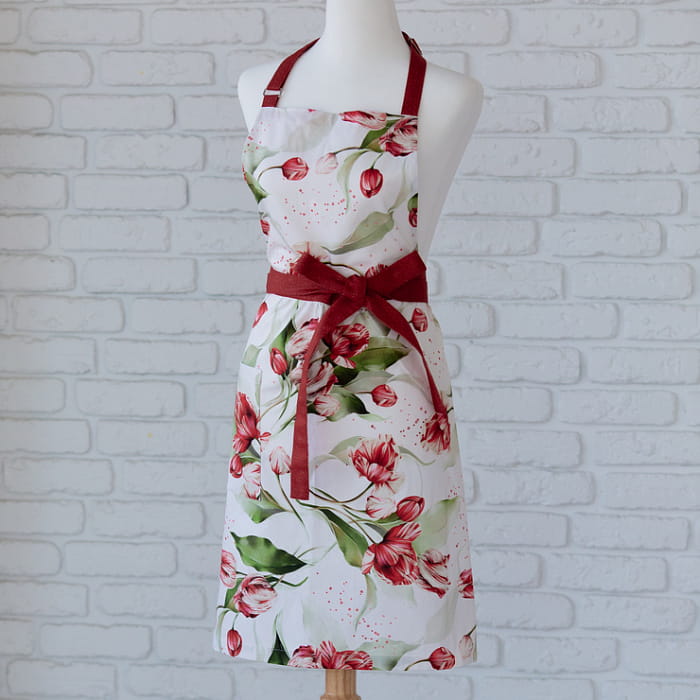 Фартук "Алые тюльпаны" модель Английский