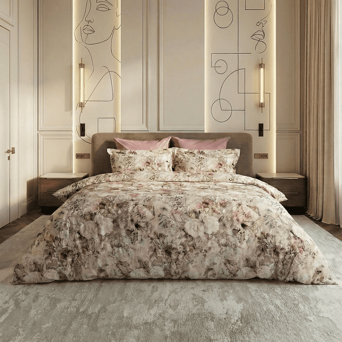 Евро комплект постельного белья "Верена" с простыней на резинке