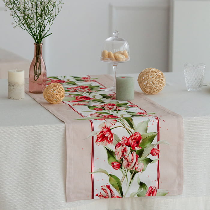 Дорожка 40х140 см "Алые тюльпаны " декоративная