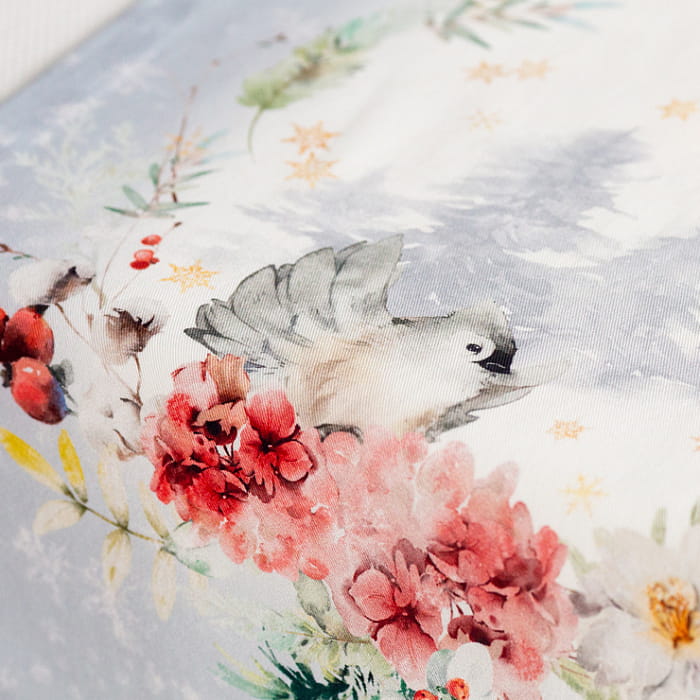 Дорожка 40х185см "Зимний букет" голубой декоративная