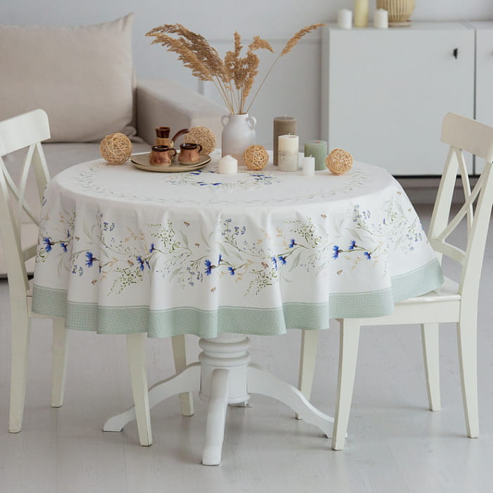 Скатерть круглая D-150 см Васильки"