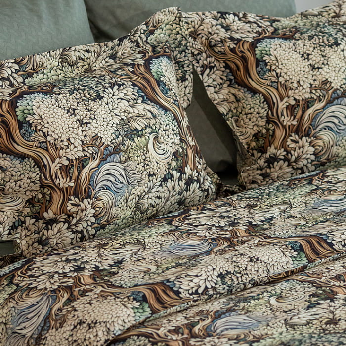 Евро комплект постельного белья "Дафна" с простыней на резинке