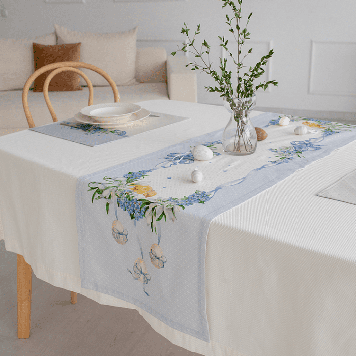 Дорожка 40х145 см "Ретро" голубая рамка декоративная