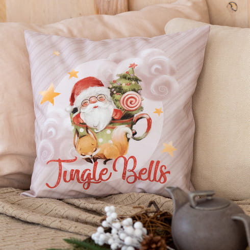 Декоративная наволочка "Санта" с шариком