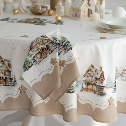 Скатерть овальная 150х200 см "Пряничный домик"