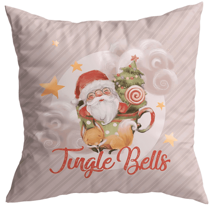 Декоративная наволочка "Санта" с надписью