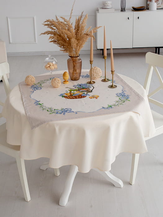 Салфетка-наперон 80х80 см "Ретро" с корзинкой