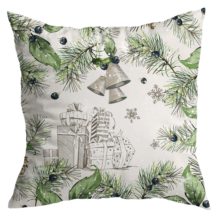 Декоративная наволочка "Хвойный этюд" рамка с подарками