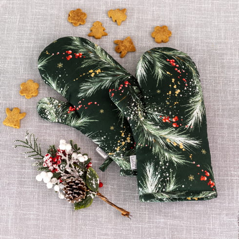 Набор прихваток-рукавиц "Ветви Рождества"