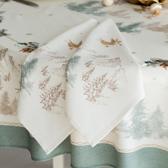 Скатерть круглая D-150 см "Снежный ангел"