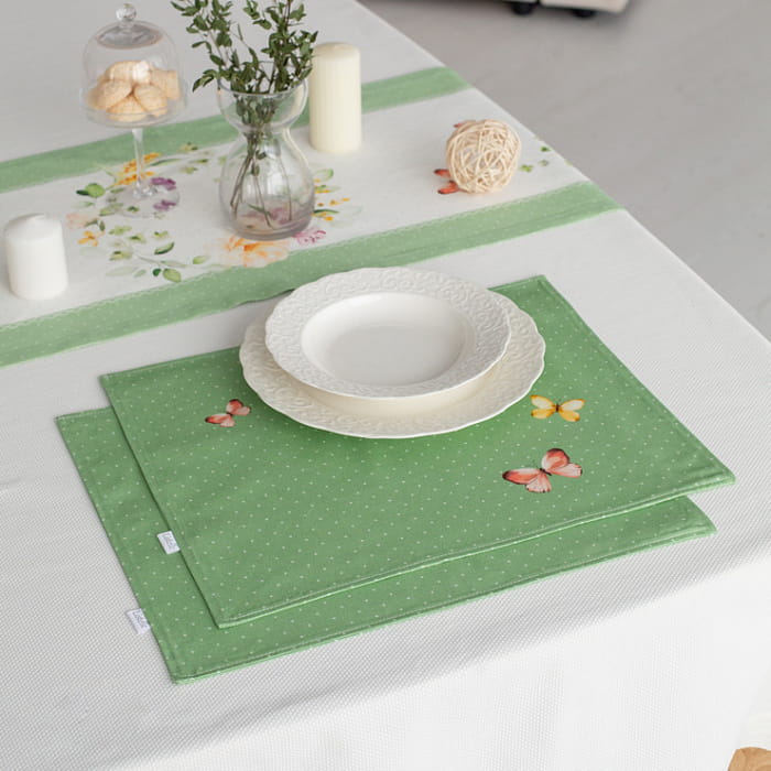 Набор салфеток плейсматов "Соната" зеленые