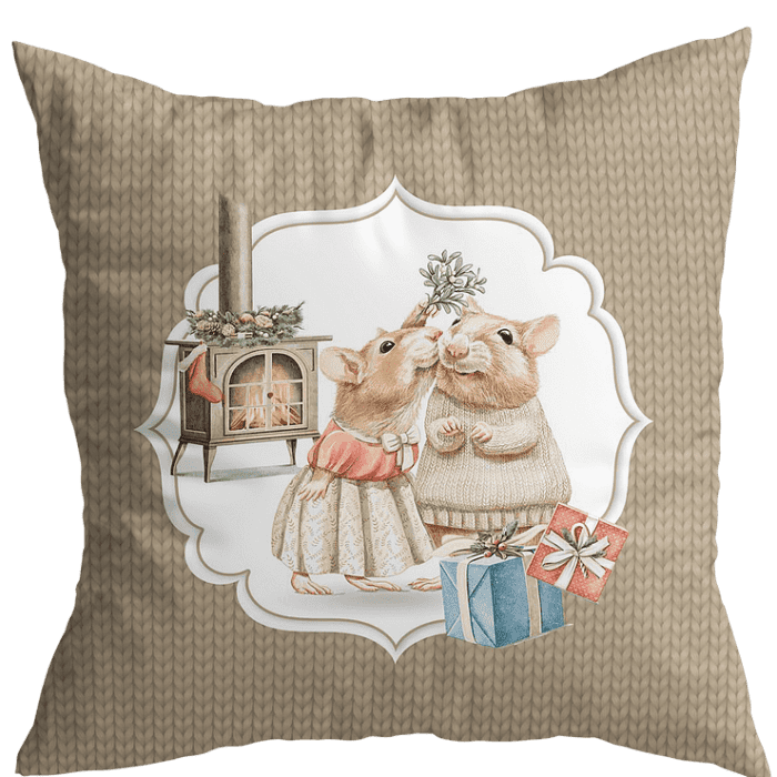 Декоративная наволочка "Новогодняя шкатулка" мышата