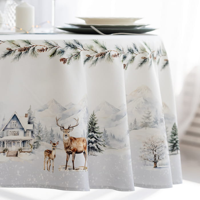Скатерть овальная 170х220 см "Морозное утро"