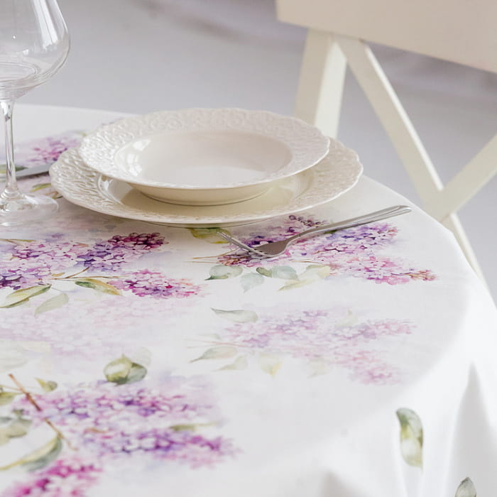 Скатерть круглая D-170 см "Аромат сирени"