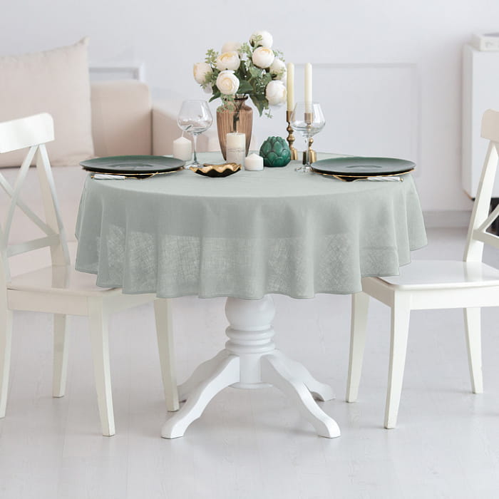 Скатерть круглая D-140 см цвет "Мятная"