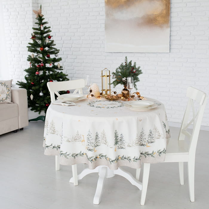 Скатерть круглая D-150 см "Чарующий лес"