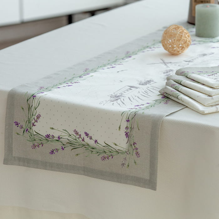 Дорожка 40х145 см "Лавандовое лето" серая