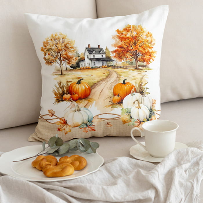 Декоративная наволочка "Терра с тыквами"