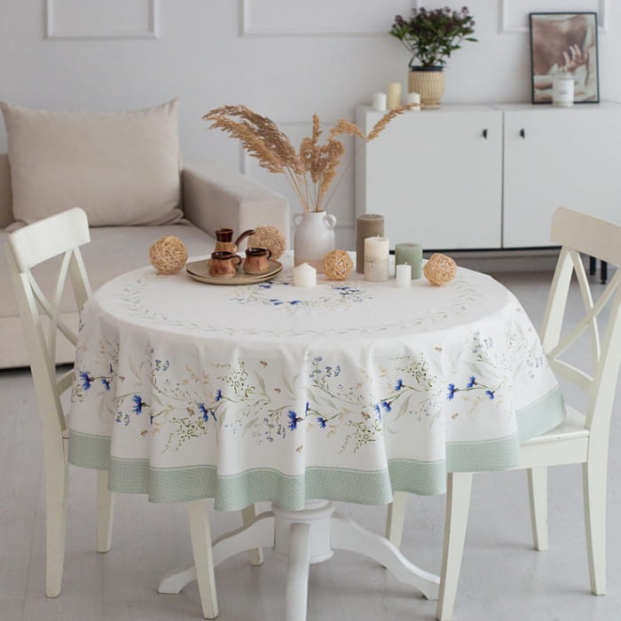 Скатерть круглая D-190 см "Васильки"