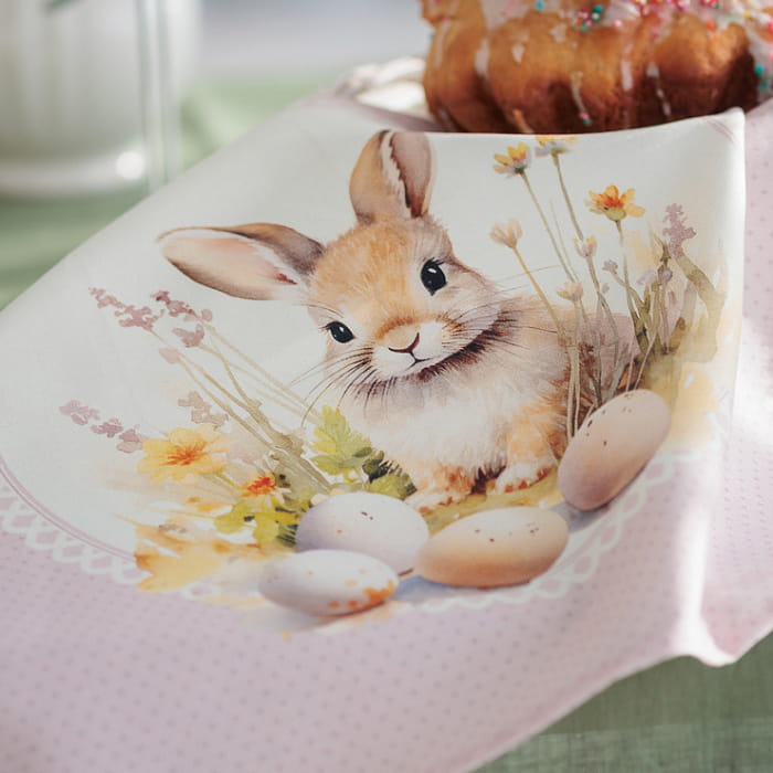 Салфетка "Стеша зайка в сиреневой рамке", 1 шт